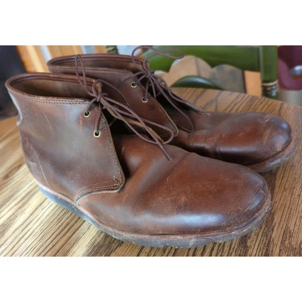 Vintage Brown Leather Rancourt & Co. Men's Chukka Size‎ 11D Ankle Boots Shoes